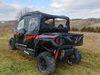 3 Star full cab enclosure for hard windshield on a Polaris General Crew, rear three-quarter view