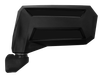 Rear view of the Spike Reflex side view mirror housing with black accent inserts and clamp base on white