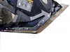 Inside view of a 3 Star lower door insert bolted to the bottom of a Polaris RZR door, hardware along the edge
