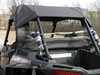 Rear three-quarter view of the 3 Star soft back panel and soft top on a Polaris RZR XP Turbo S in winter