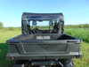 Rear view of a black Arctic Cat Stampede with the 3 Star soft rear window with clear vinyl behind the seats