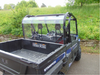 Straight rear view over the tailgate of the 3 Star Lexan back panel with the Stampede headrests visible through it