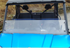 Front close-up of the 3 Star half windshield above the blue UForce 1000 hood with seats visible behind
