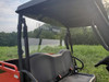 View from inside the cab of the 3 Star Lexan back panel behind the bench seat of the Coleman UT400