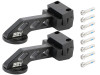 Two black aluminum J hook cage clamp mounts with eight bolts from the Pro Armor Polaris Ranger audio kit