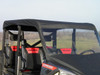 Close-up from the rear of the 3 Star soft top over the Polaris Ranger 1000 Crew cab and red-trimmed seats
