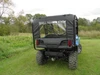 3 Star back panel with clear window installed on a blue Honda Pioneer 1000-5, rear view over the cargo bed
