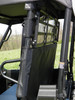Side close-up of the 3 Star soft back panel edge strapped to the roll cage of a Kawasaki Mule ProMX