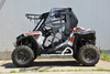 Polaris RZR 900 S hard cab enclosure by HardCabs - steel roof, tilt-out glass windshield, poly doors