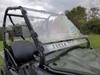 Driver side front angle of the 3 Star 2-piece windshield on a Honda Pioneer 500 showing the vent slots