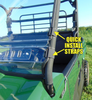 3 Star quick-install straps holding the windshield to the roll cage - Hisun Sector 450 2-Pc Windshield
