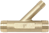 1'' Brass Y Fitting, includes stainless steel hose clamps