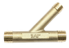 3/4'' Brass Y Fitting, includes stainless steel hose clamps