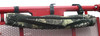 Greene Mountain 6-pack UTV roll bar cooler bag in camo strapped to a red roll bar, front view