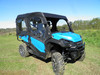 3 Star full cab enclosure with upper doors and soft top on a blue Honda Pioneer 1000-5, front three-quarter view