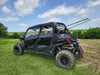 Rear three-quarter view of the 3 Star full cab enclosure on a Can-Am Maverick Sport Max with doors zipped shut