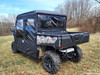 Rear three-quarter view of the 3 Star full doors and rear window combo on a camo CFMoto UForce 1000XL