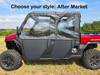 3 Star aftermarket upper doors installed on a red CFMoto UForce XL, side view labeled After Market style
