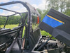 3 Star rear window panel on a New Holland 850 Crew viewed with the cargo bed tilted up