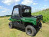3 Star door and rear window combo on a green Kawasaki Pro-MX, rear three-quarter view in a field