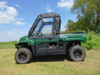 Driver side view of a green Kawasaki Pro-MX with the 3 Star soft doors and rear window enclosure