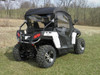 Passenger side rear view of a white CFMoto ZForce 600 fitted with the 3 Star soft doors and rear window
