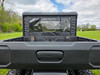3 Star rear window panel with clear vinyl installed above the cargo bed of a gray CFMoto UForce U10 Pro, rear view