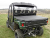 3 Star one-piece Lexan back panel behind the seats of a green Yamaha Viking, rear three-quarter view over the bed cover