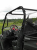 3 Star Lexan back panel clamped behind the seats of an Intimidator Classic 750, seen from the cargo bed
