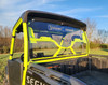 3 Star Lexan back panel seen from the cargo bed of a 2-door Segway UT10 with lime green cage, rear view