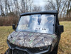 Close front view over the camo hood of the CFMoto UForce U10 Pro with the 3 Star windshield and sky reflected