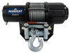 MotoAlliance Viper Midnight 4500 lb winch with steel cable, roller fairlead and clevis hook, front view