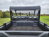 View from the cargo bed of the 3 Star canvas top over the cage and headache rack of a Kawasaki Pro FXR