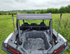 3 Star gray canvas top on a white 2024-2025 Polaris RZR XP 1000, rear view over the bed with whip flags