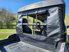 Straight view from the HiSun Strike 1000 Crew bed of the 3 Star soft back panel with window rolled up