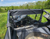 3 Star canvas rear panel with clear window strapped to the cage of a Kawasaki Teryx KRX Crew, rear view