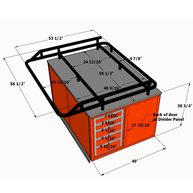 Challenger for Kubota X-Series 30" Bed Cap with Drawers & Extended Ladder Rack