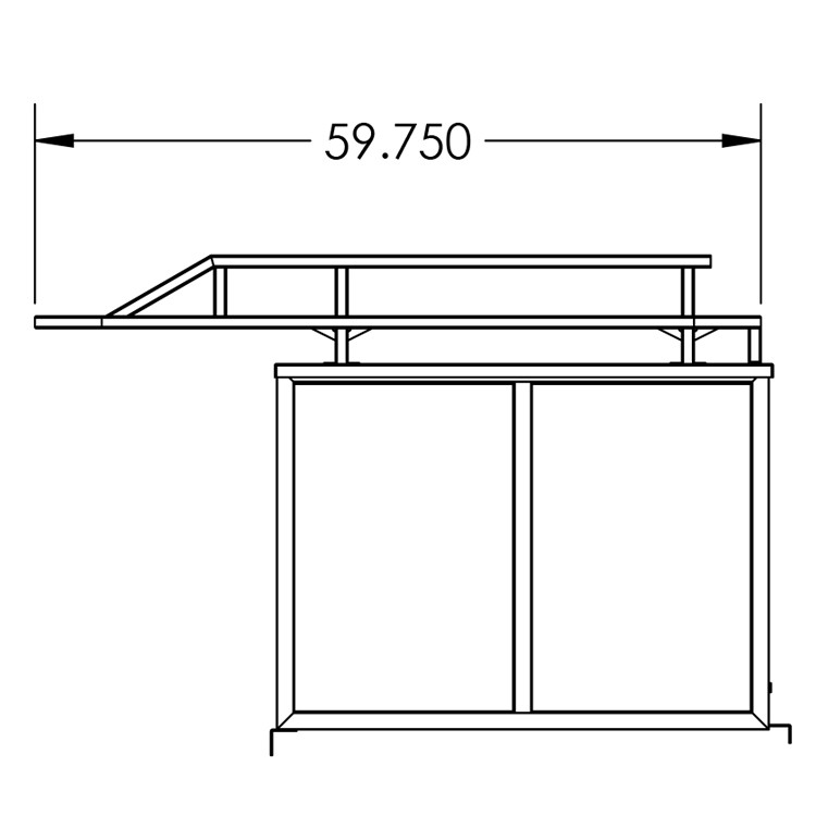 Challenger for Kubota X-Series 30" Bed Cap with Drawers & Extended Ladder Rack