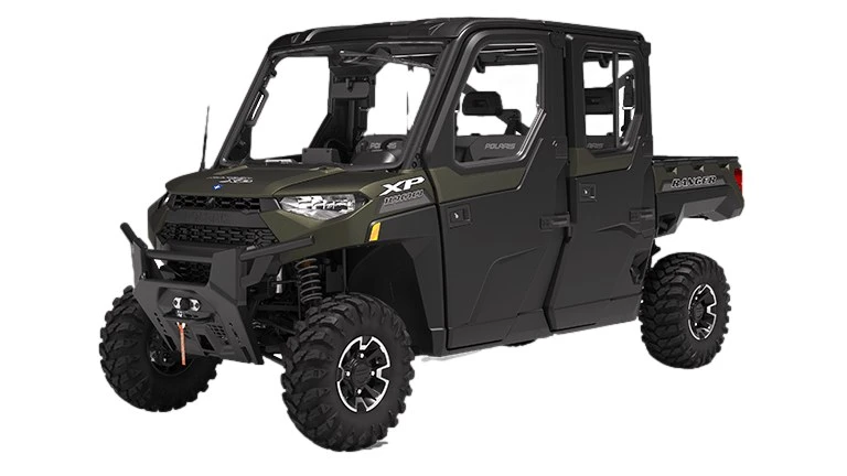 Green Polaris Ranger XP 1000 NorthStar Crew shown by Dirty Teeth Racing for its Ranger XP 1000 LCD remote start