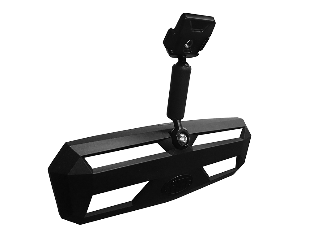Spike mirror for Polaris Ranger: back of the rearview mirror with mount, white accents