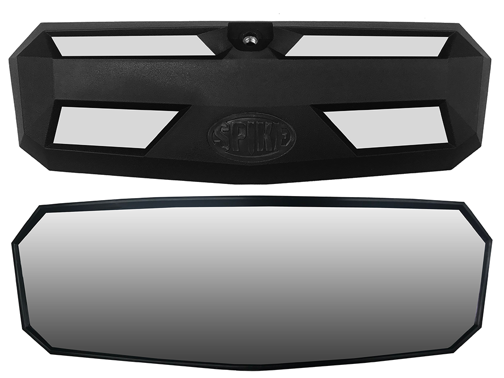 Spike mirror for Polaris Ranger: mirror back with white accents and mirror face