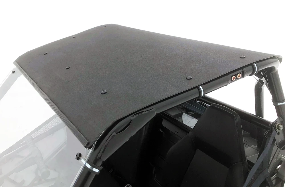 Spike roof and windshield combo for Polaris RZR 200 youth: close-up of the black roof from above