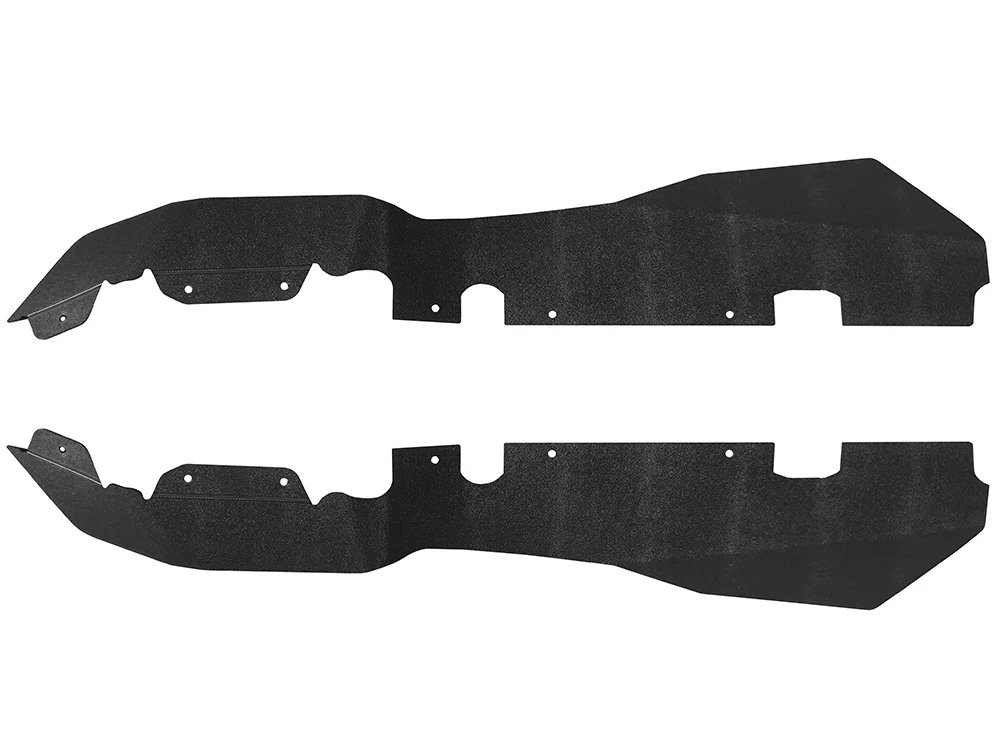 Spike fender flares for Kawasaki Teryx4 4-seat: pair of curved black fender flare pieces on white background