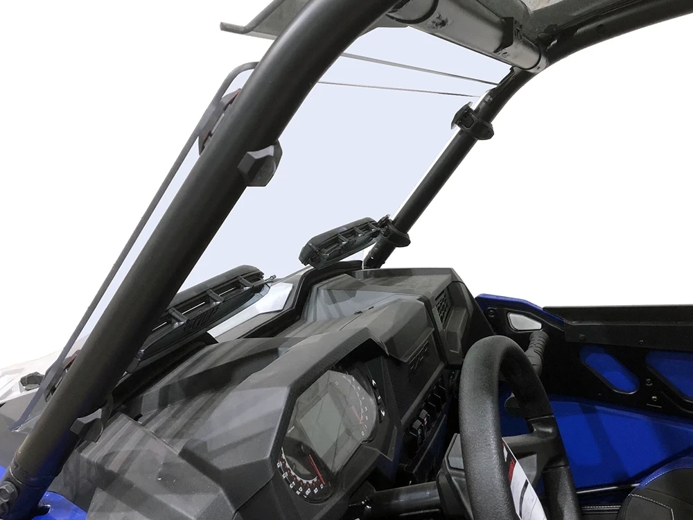 Spike windshield for Polaris RZR 900 and 1000 Trail with the arched cage: venting windshield over the dash, side interior...