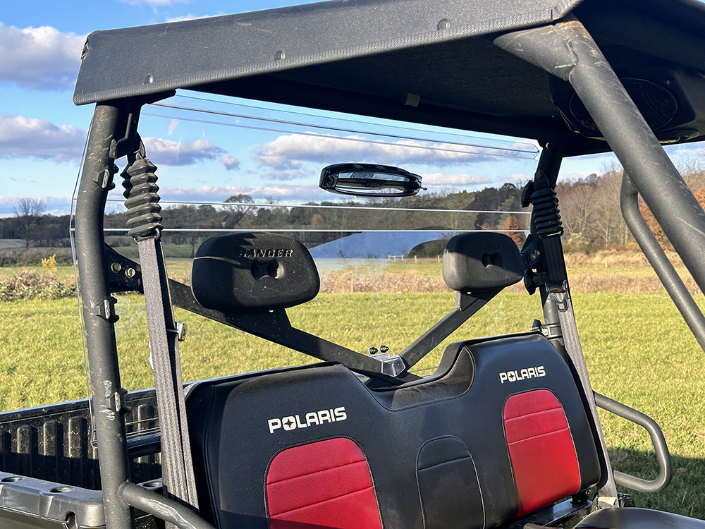 Spike rear windshield for Polaris Ranger 570 Full-Size round tube incl. Crew: rear windshield with vent behind Polaris...