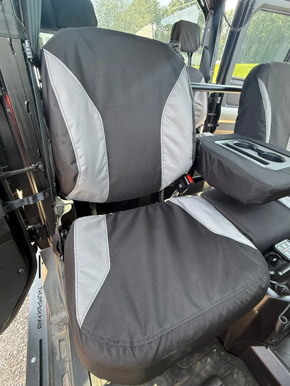 Greene Mountain Ranger XD 1500 driver seat cover, black and grey