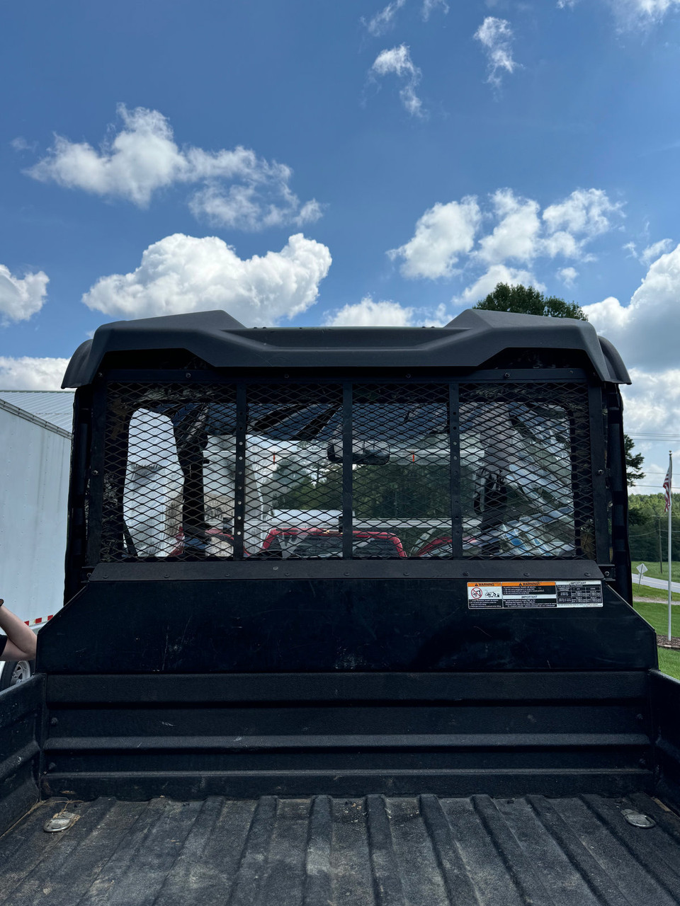 Greene Mountain Kubota rear window seen from the bed