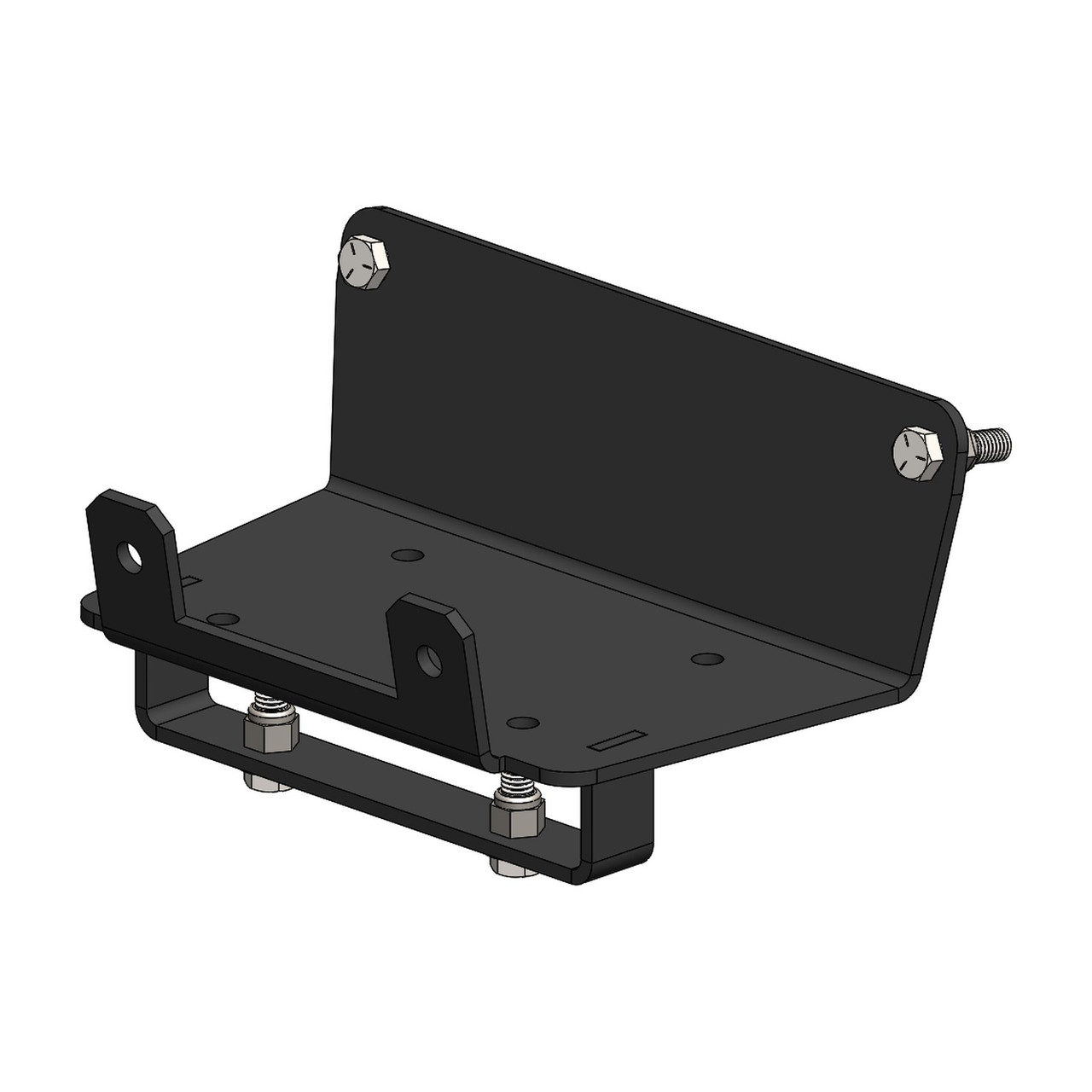 Eagle winch mount for John Deere Gator 550/560/590/850/860, black bracket with bolts, 3D render