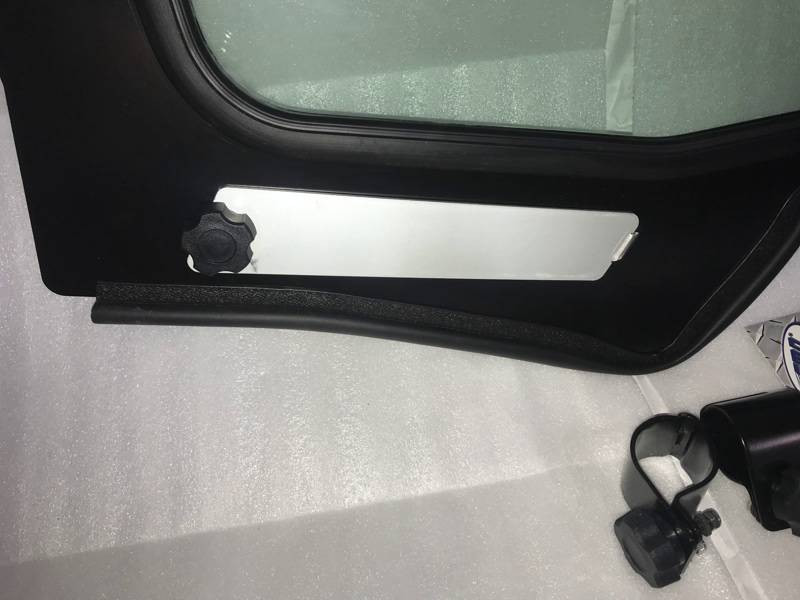 Inside view of the sliding vent cover and knob on the Extreme Metal Products YXZ windshield frame