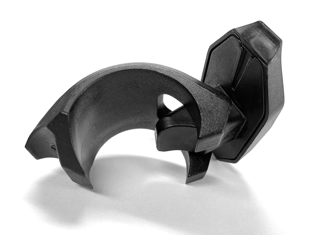 Spike windshield for Honda Talon 2- and 4-seat: open windshield clamp, angled view on white background